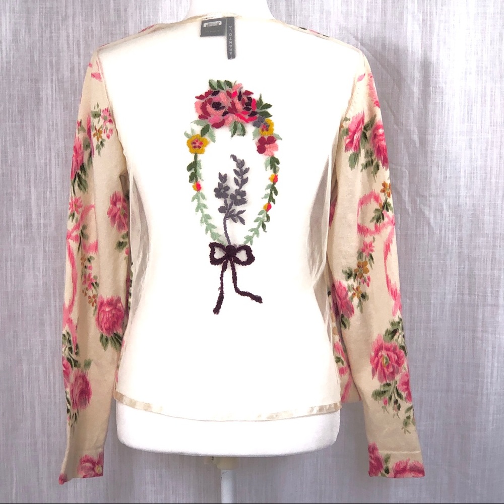 Charlotte Tarantola Floral Button Sweater Top SZ L - Picture 2 of 5